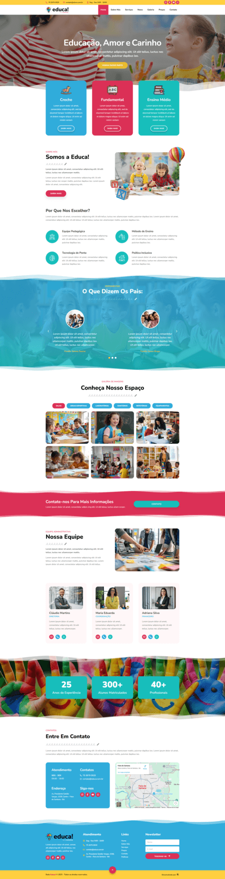 Site Desenvolvido Pela E R Marketing voltado para Educação Infantil