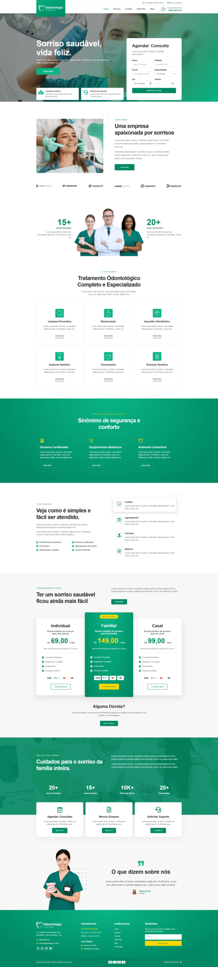 Sites Desenvolvidos pela E R Marketing direcionado a Clínicas Odontológicas