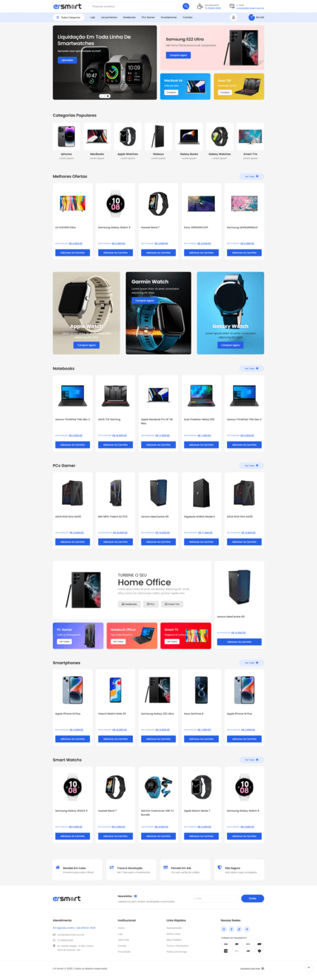 Loja Virtual profissional responsiva voltado para venda de Eletrônicos de Informática
